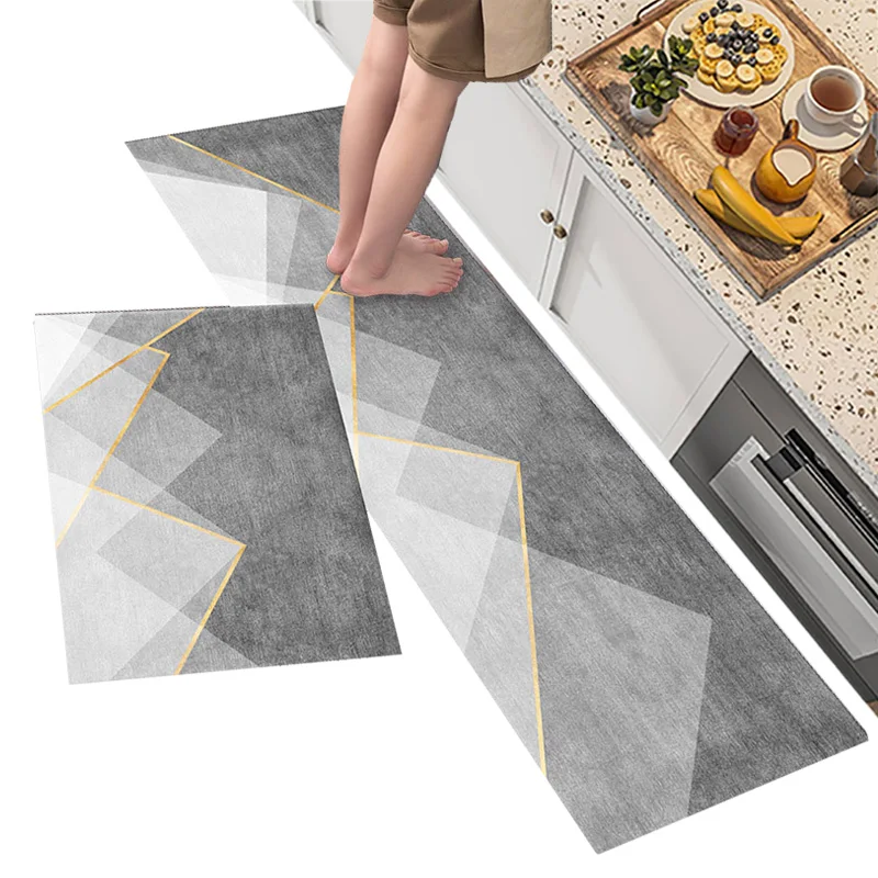 Gray Printed HD Floor Mat Kitchen Rug Cabinet Floormat Cartoon Entrance Doormat Bedroom Door Mats House Hold Living Room Carpet | Дом и сад