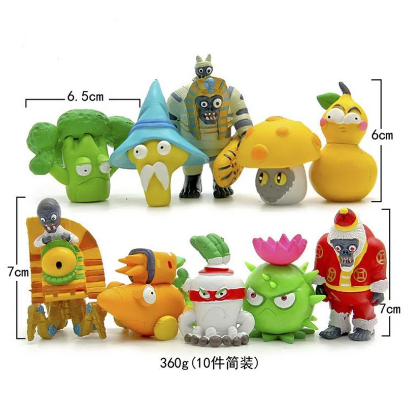 10pcs/set Plants VS Zombies Cute PVC Figure Dolls Birthday Collectible Gifts Toys For Kids Brinquedos