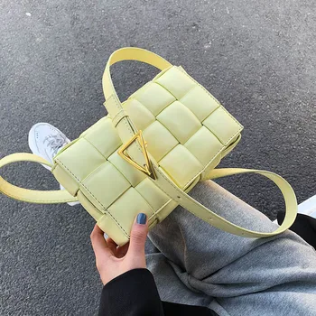 

Small Weave Flap Bags For Women 2020 New Good Quality Fashion PU Leather Shoulder Crossbody Bag Female Summer Handbags