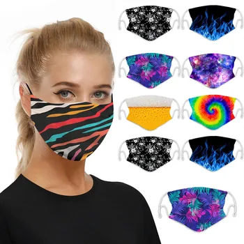 

Outdoor maschere mascaras Print Dustproof Windproof Anti-spitting Washable 2-Lays Mouth-Cover masques Bag Parts&Accessories