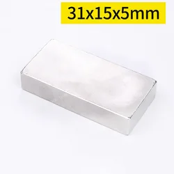 1/2/5/10pcs 31x15x5mm Rectangle Neodymium Magnets Rare Earth Magnet Block Strong Craft Magnets Permanent Magnet N35