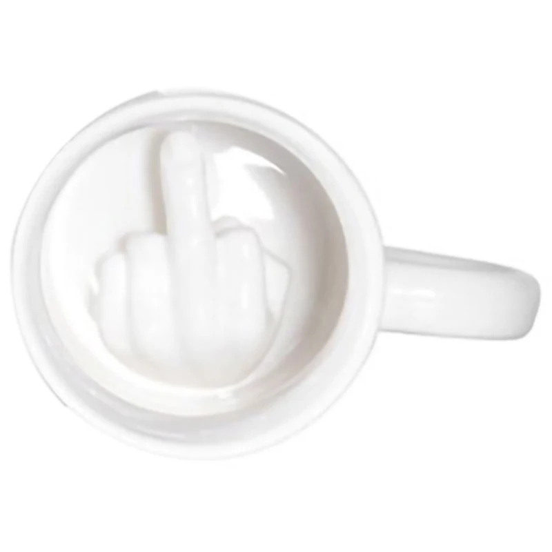 Дизайнерская белая кружка среднего пальца, стиль, чашка для смешивания кофе, молока, смешная керамическая чашка, емкость 300 мл, чашка для воды