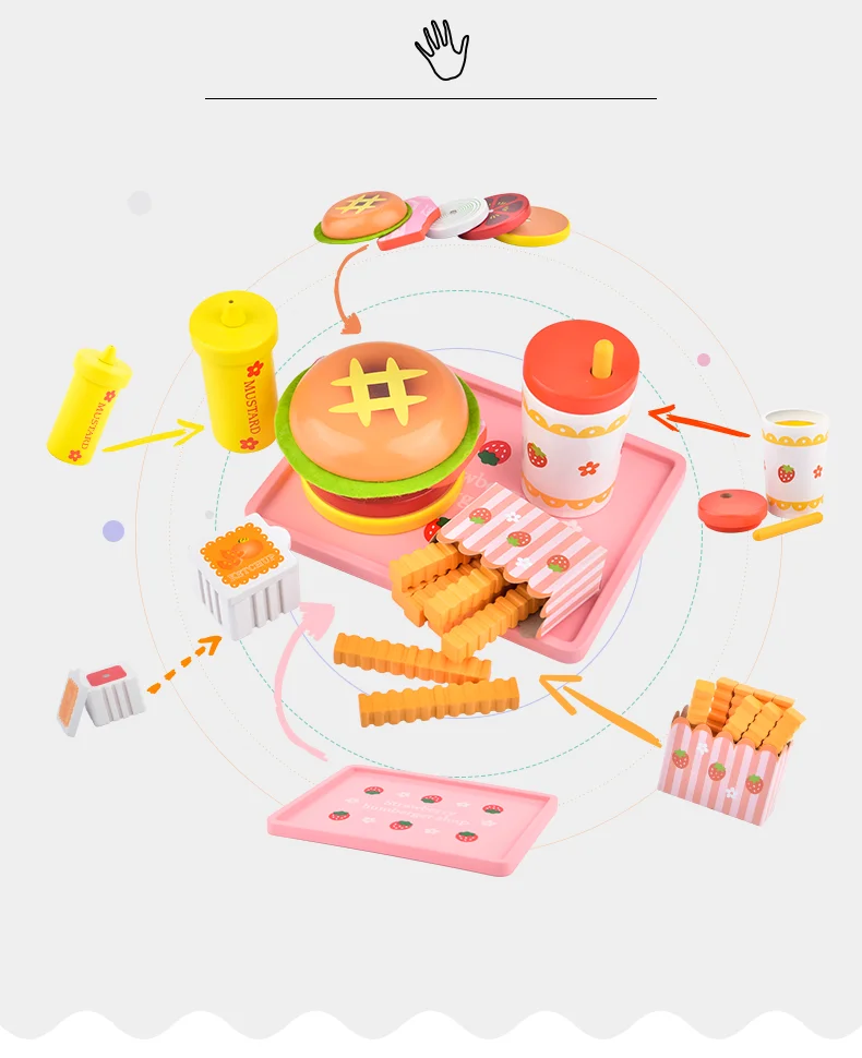 ToyWoo игрушка шоколад Prendplay деревянная детская игра кухня моделирование бургер чижон игрушка