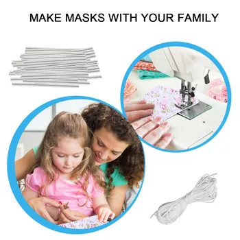 

Fashion Colorful Small Print DIY Craft Supplies 50x50cm 5pcs DIY Fabric Textile Square+ 10m White Elastic Belt + 50pcs Tong Nose