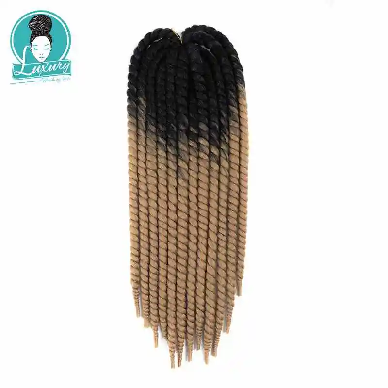 

Luxury For Braiding Syntheic Hair 120g 22" 12strands/pack 6packs/lot Two Three Tone Colors Ombre Mambo Twist Crochet Briads