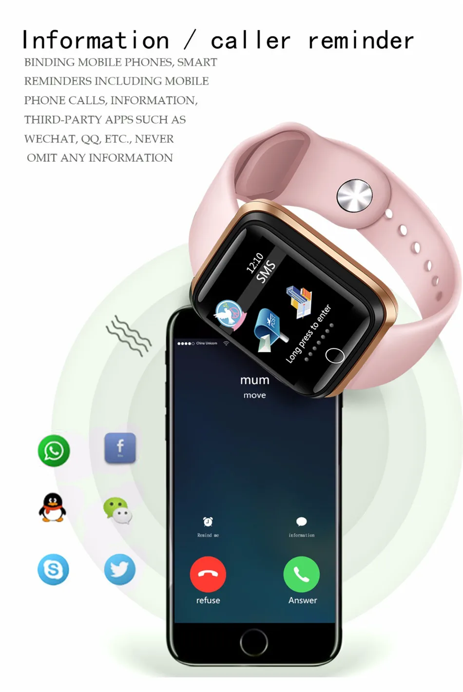 LIGE новые женские Смарт-часы водонепроницаемые фитнес-трекер монитор сердечного ритма шагомер спортивные часы для Android ios smartwatch