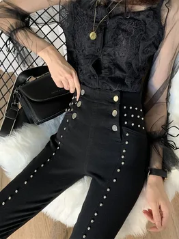 

Leggings Women Wear Autumn and Winter 2020 New Slim Leggings High Waist Fleece Lining Black Pants Gothic Leggings Women