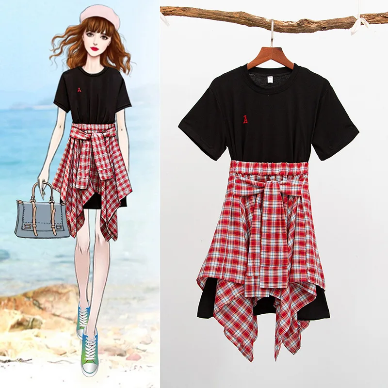 

Summer Skirt French fu gu qun Two-Piece Set Yamamoto Very Fairy of Set France Non-mainstream Dress