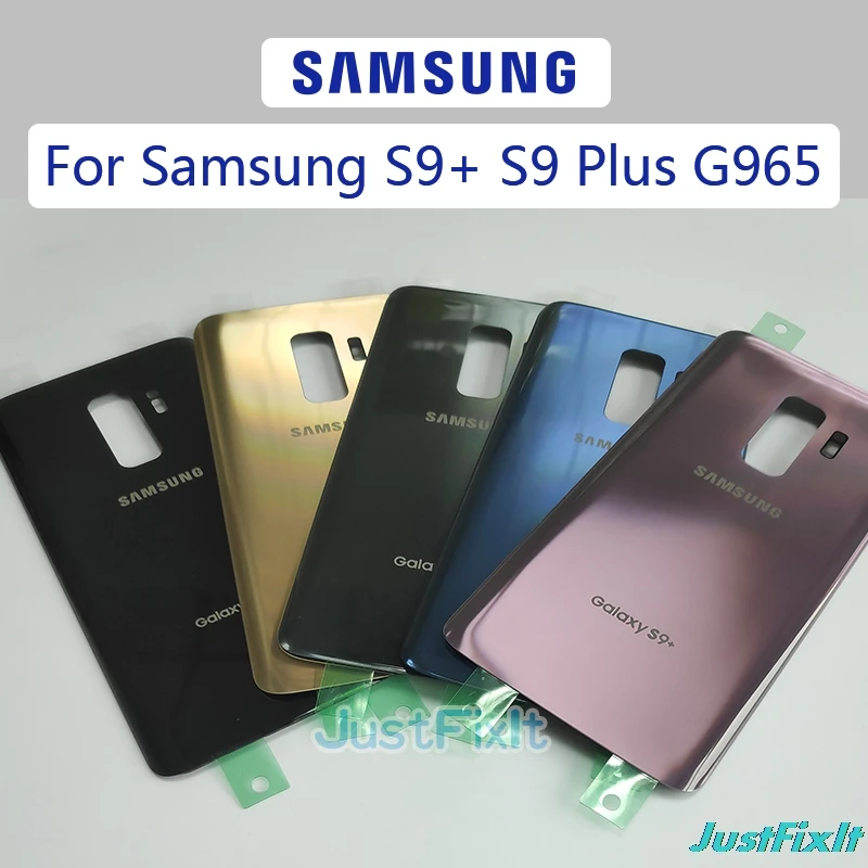 Для SAMSUNG Galaxy S9 + Plus G965 G965F Задняя крышка батареи Дверь стеклянная Корпус чехол