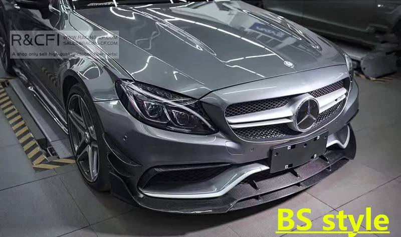 C63 AMG W205 передний разветвитель для губ/Brabus/Edition1/psm/R Стиль углеродное волокно передняя губа для Mercedes Benz C63 amg w205 c63s