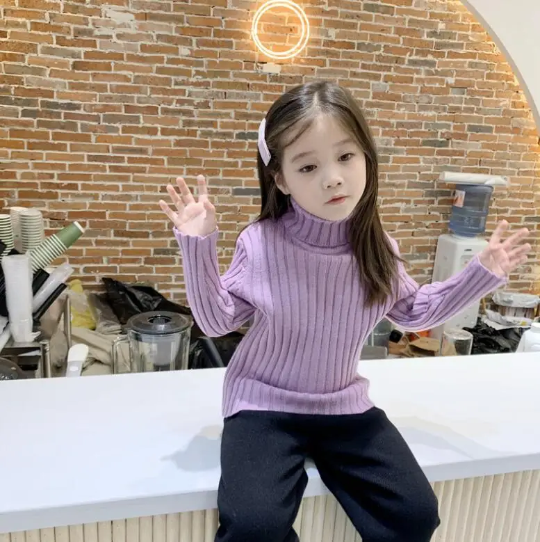 Новое поступление, вязаные свитера для девочек, осенне-зимний модный пуловер с длинными рукавами для девочек, свитер, От 2 до 7 лет, PP513