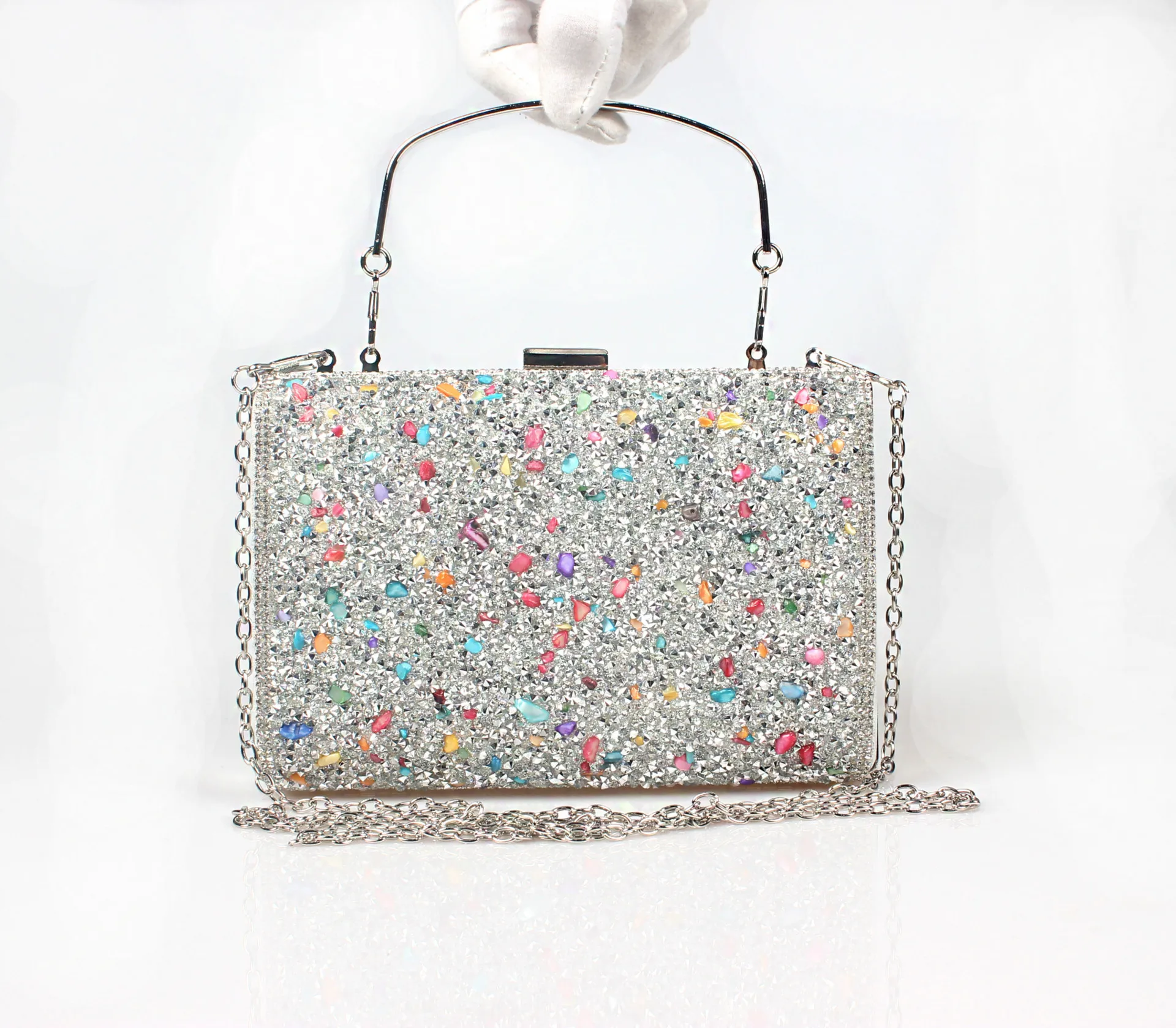 

Mermaid Rhinestone Evening Bag Colorful Stone Diamond Set Bag Bridal Bag Carrying Sling Bag Evening Bag