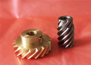 

0.9M 45° Interlaced helical gear 8T-18T 6MM Steel-copper Steering gear 90 degrees transmission 1:2.25
