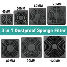 Gdstime PC housse 3 en 1 anti poussière éponge filtre maille 40mm 50mm 60mm 70mm 80mm 90mm 120mm en option