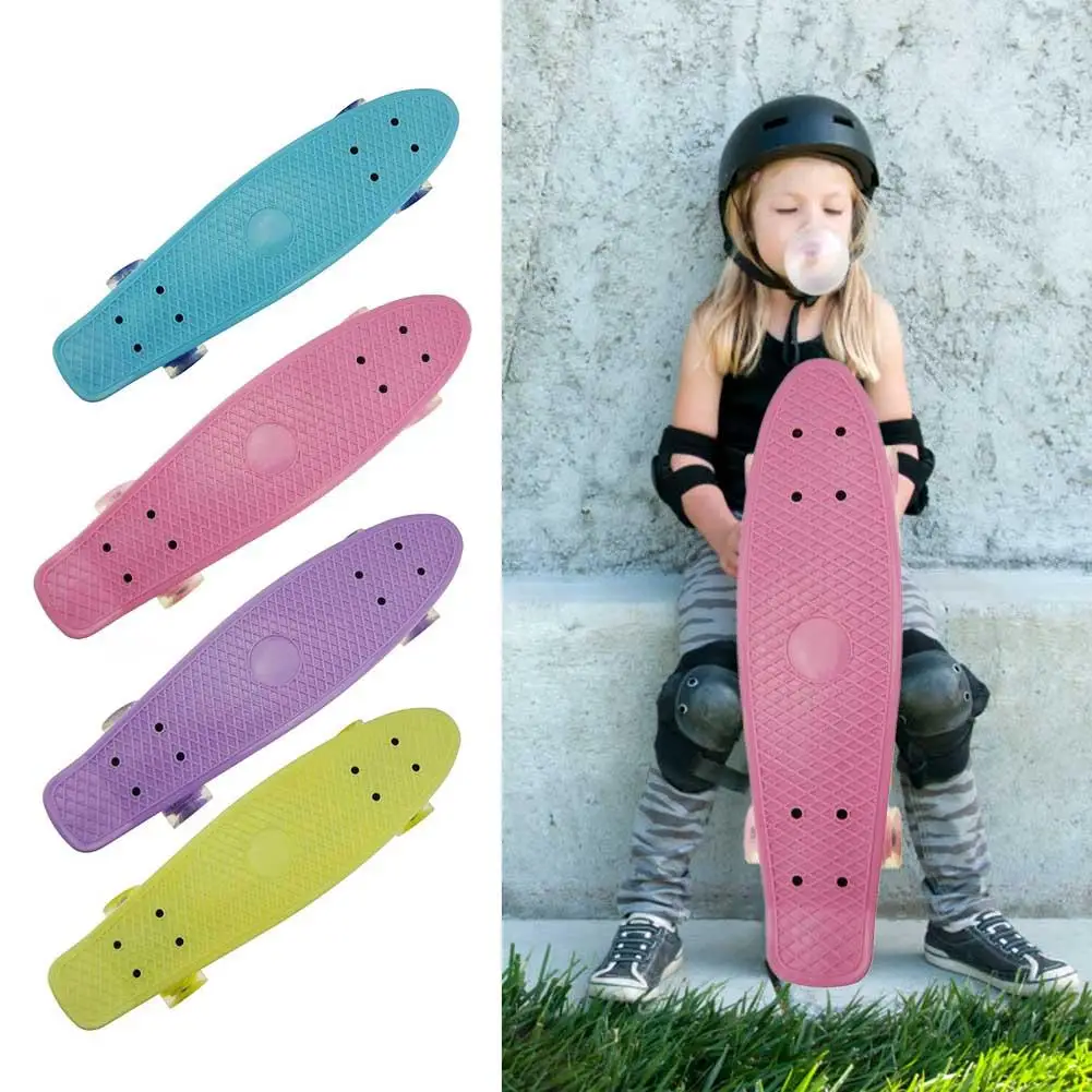 Kid Skateboard Beginners Long Board 22" Retro Cruiser Skateboard for Kids Adults 