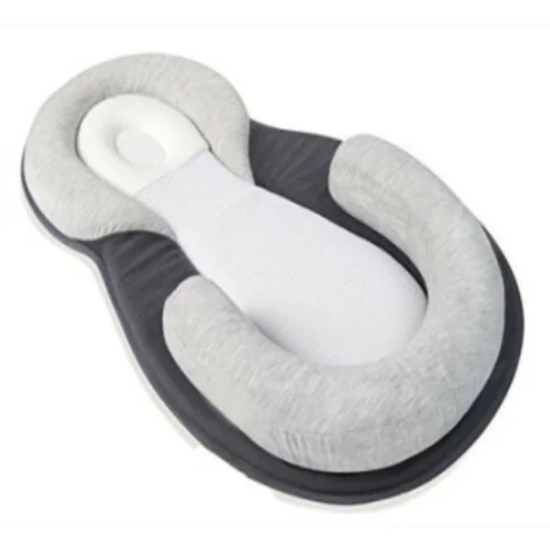 Серый 0-12M Newborn Infant Baby Anti Roll Adjustable Pillow Cushion Sleep Positioners Breathable Prevent Flat Head Sleep Nest Pod - Цвет: Серый