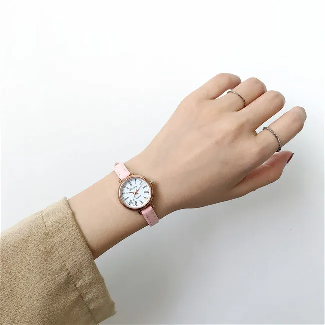 pink Часы для женщин модные кожаные винтажные HigG качественные Брендовые женские часы маленькие повседневные Ретро коричневые женские часы - Цвет: pink