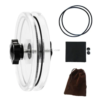 

1 Pc LP Vinyl Record Cleaner Clamp Record Label Saver Acrylic Clean Tools Cloth