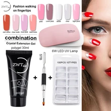 ZWTale полигель 30 мл 9 цветов быстрое строительство УФ гель лак поли гель набор с лампой vernis Полупостоянный УФ для маникюра(China)