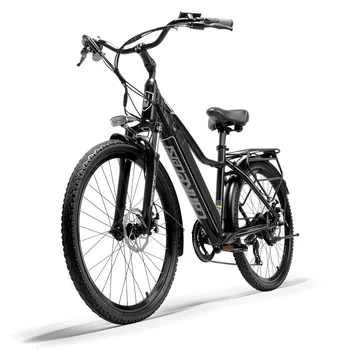 

LANKELEISI Mountain Bike Electric 26 Inch City Ebike 36v 400w Brushless Motor 18ah Pedal Assist Full Suspension Mountain Bike