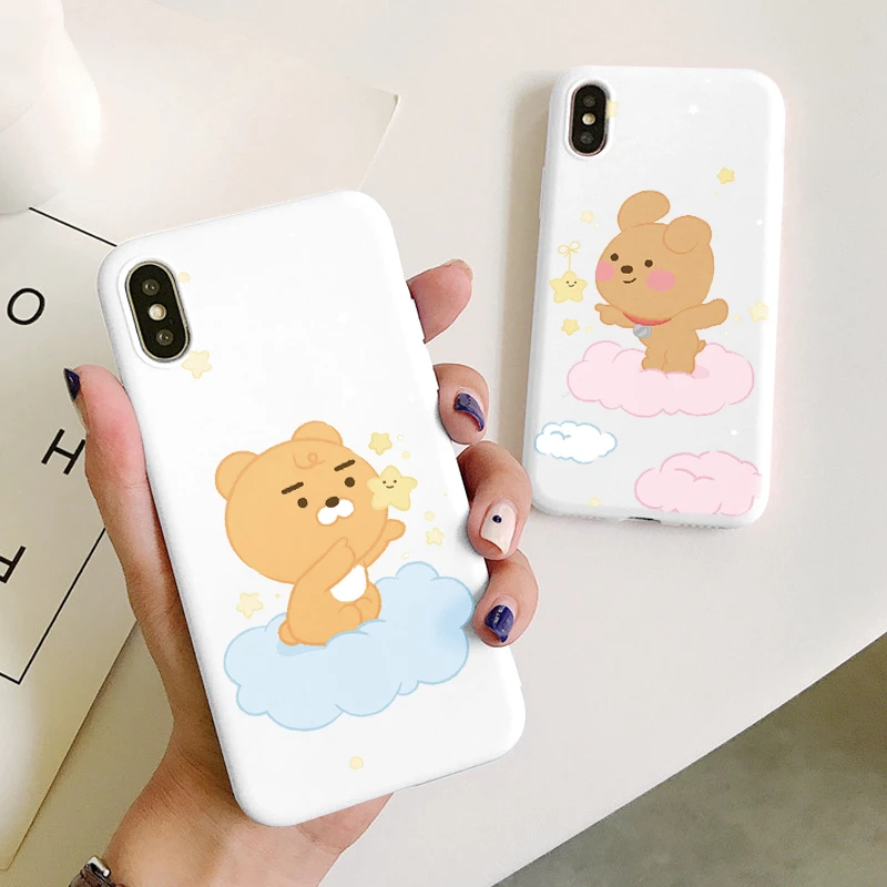 Cute Cartoon Bear Phone Case For iPhone 13 12 Mini 11 Pro Max SE 2020 10 X XS XR 6 6s 7 8 Plus Silicone Soft Cover Back | Мобильные