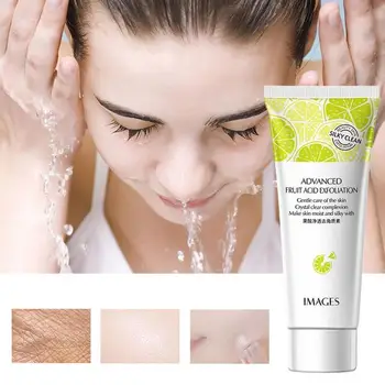 

80ML Fruit acid Deep Cleansing Exfoliating Peeling Gel Moisturizes Face Exfoliating Soft Organic Cream Scrub Cleaner