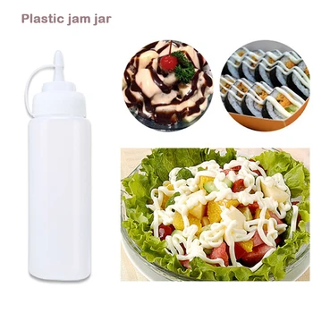 

Plastic Squeeze Bottle 8-24oz Condiment Dispenser Ketchup Mustard Sauce Kitchen Tool Practical Sauce Squeeze Bottle Four Size