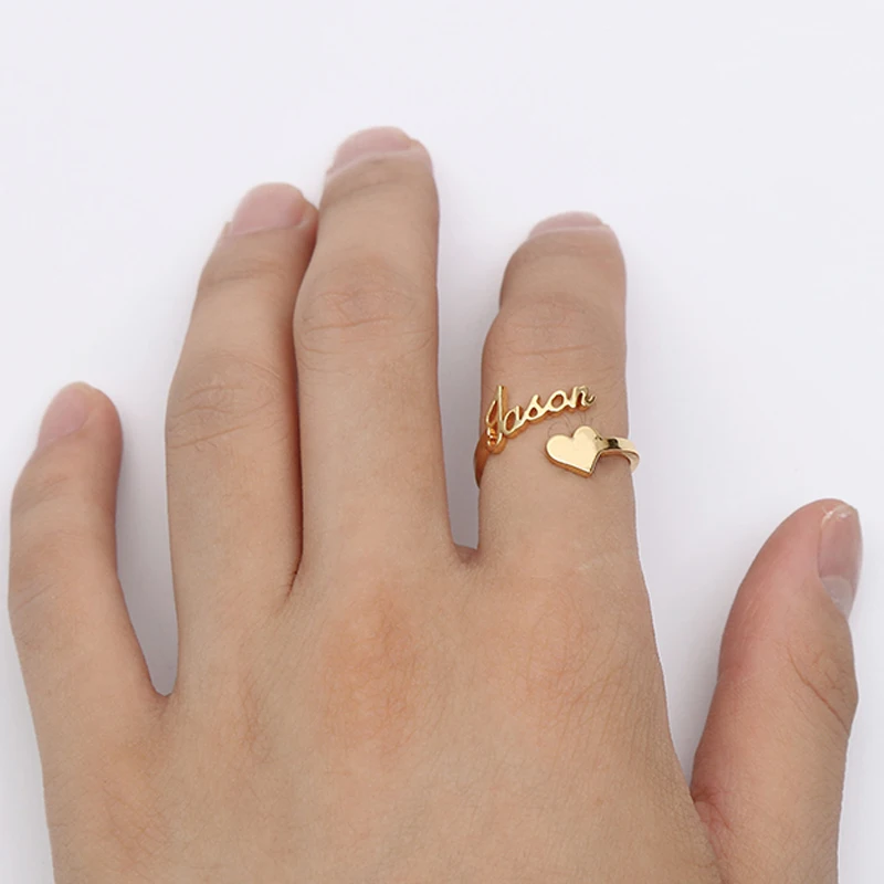 Pinky Promise Couple Initial Ring Set | Friendship Rings - Veeaien Designs