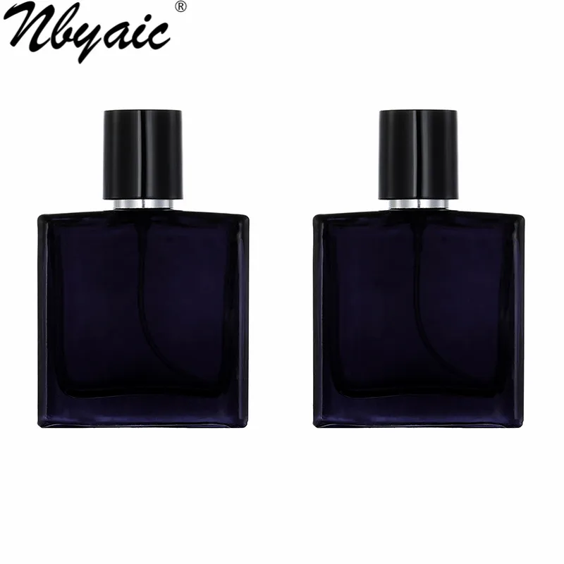 Nbyaic 50pcs perfume bottle bottled 30ML 50ML portable travel ink blue high-end spray bottle glass perfume bottle empty bottle