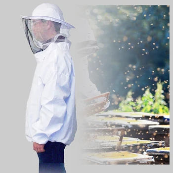 

Safety Effective Prevent Bee Bites Protection Suit Beekeeping Protective Jacket Veil Suit With Pull Hat Smock Equipment Gadget