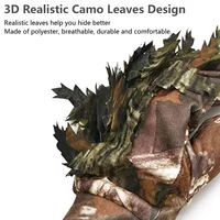 GUGULUZA, 1 пара хитрых камуфляжных перчаток с 3D листьями, удобные нескользящие прочные перчатки с полным пальцем для охоты на открытом воздухе, рыбалки, стрельбы CS — изображение 6