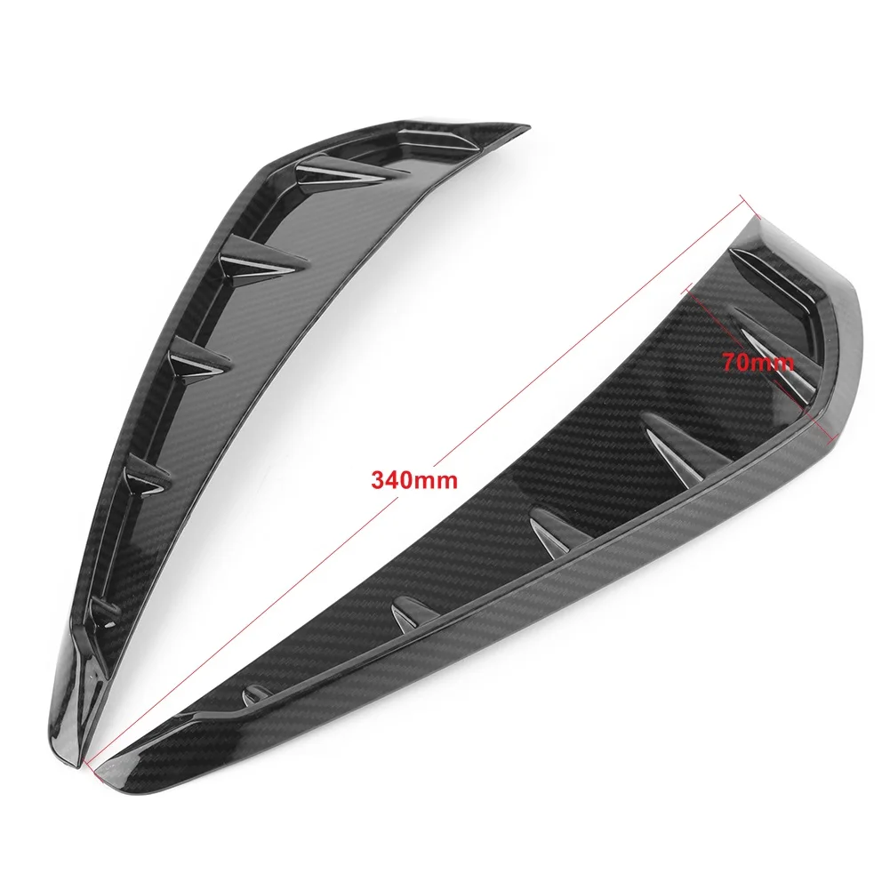 Car Shark Grille Air Flow Side Vent Exterior Grill Decoration For Honda Civic ABS Plastic Carbon Fiber