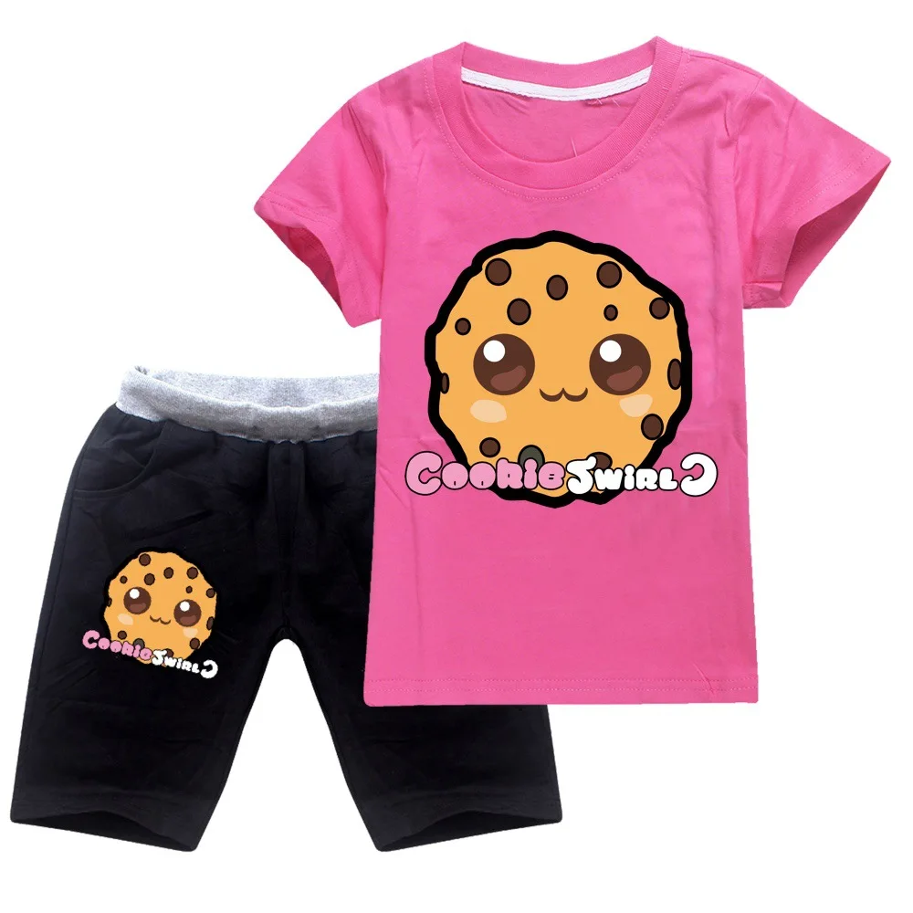 

Kids Clothes COOKIE SWIRL C T-shirt Boys Suit Outfits Baby Girls Summer Teen Boys Set 2-16 Y Children Clothing T-shirt + Shorts