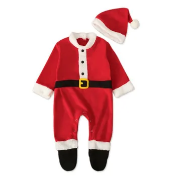 

Toddler Infant Sets Newborn Baby Boys Girls Christmas Sets Long Sleeve Cute Santa Claus Jumpsuit Hat Bodysuit Set
