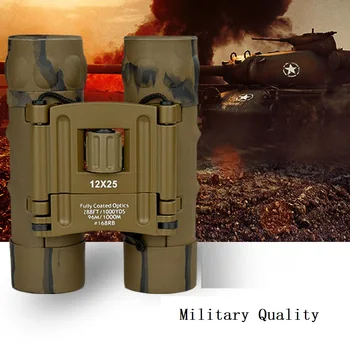

New Binoculars 12x25 Outdoor Desert Camouflage High-definition High-power Adult Low-light Night Vision Telescope