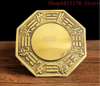 

Antique bronze mirror Yin and Yang tai chi bagua mirror gossip To ward off bad luck town house brass home decor #2257