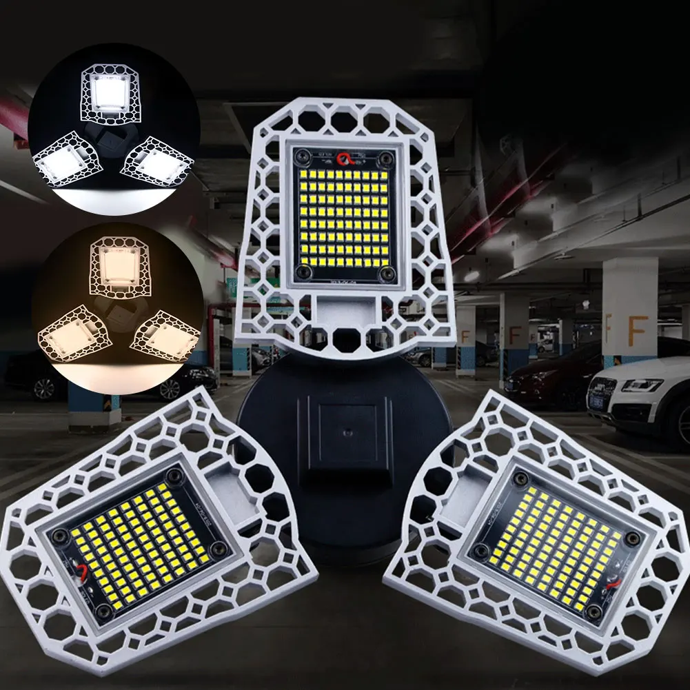 

60/80/100W Deformable LED Garage Workshop Light Waterproof IP65 Lighting Industrial Lamp Ceiling Light for Warehouse E26/E27