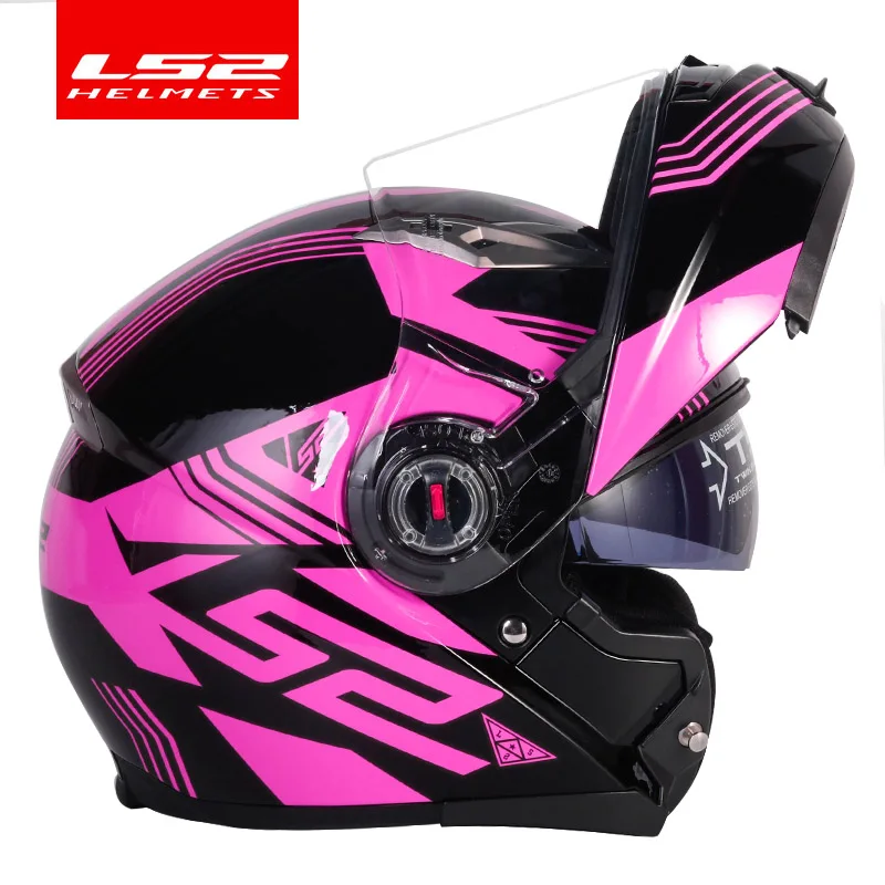 Casco capacete LS2 ff370 флип-ап stomtrooper дорожный велосипед Мото шлем для moto rcycle с солнцезащитным объективом - Цвет: pink shadow