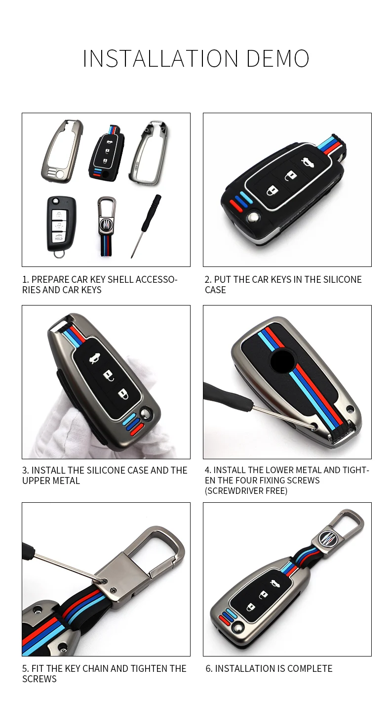 Custodia per chiave auto in lega di zinco per Nissan Qashqai J11 Xtrail Murano MAXIMA ALTIMA Juke Micra Tiida Pulsar2014-2018 portachiavi - H2896c747f9da40149fa9a601ccc7f29ew