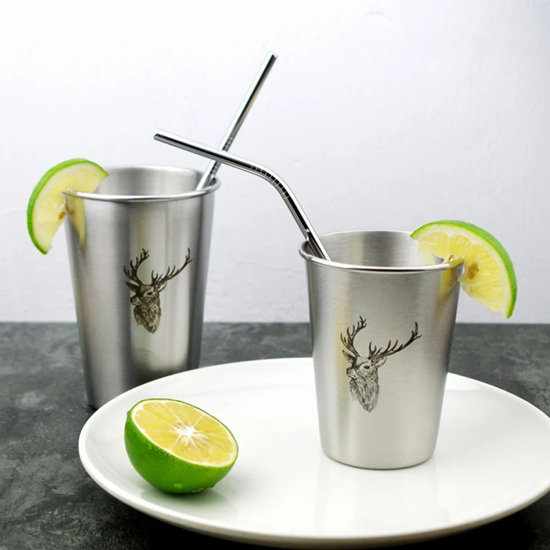 

NEW 350ML Cute Pattern Beer Mug 304 Stainless Steel Beer Cup Coffee Mug With Double Wall Kitchen Drinkware For Kids Water Mug