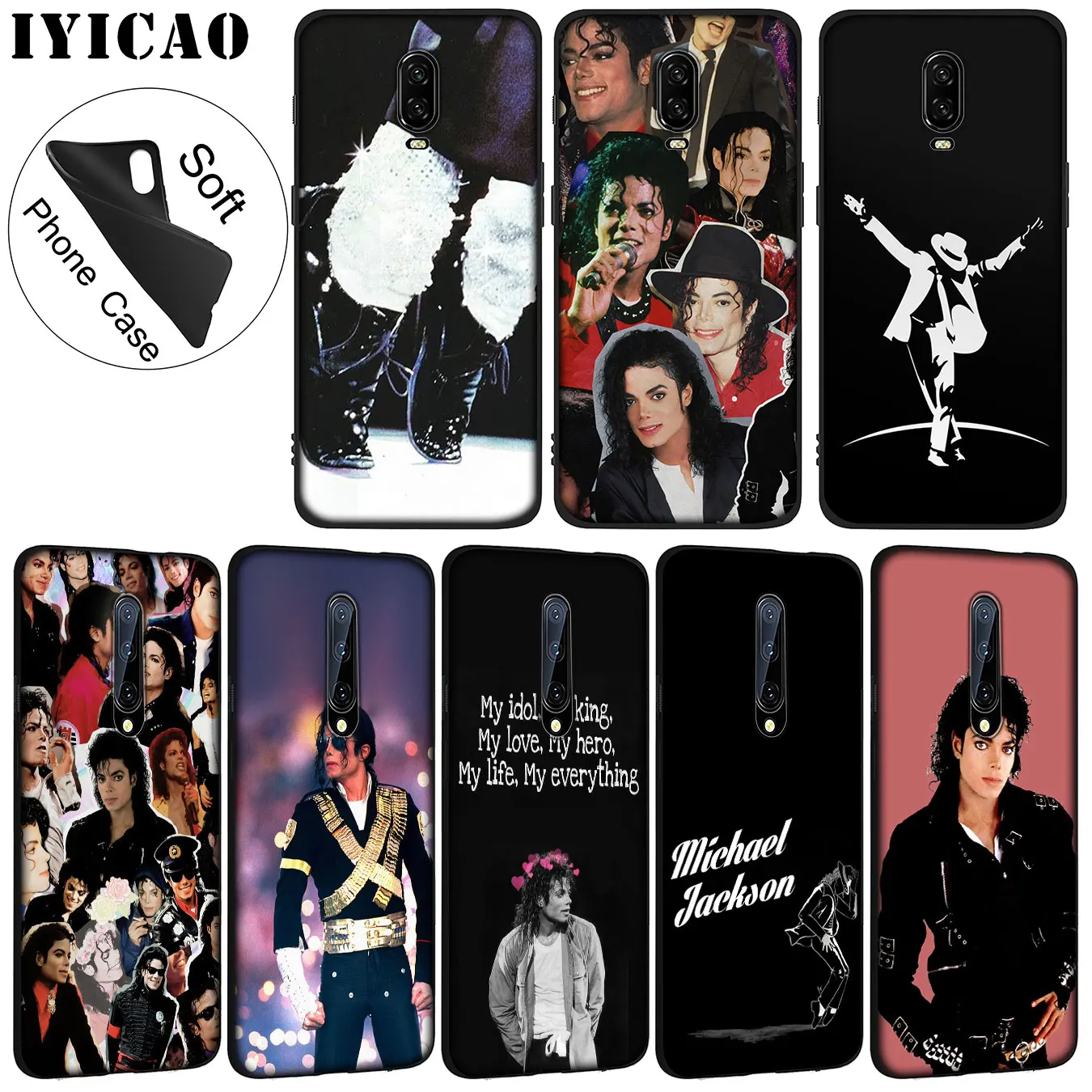 IYICAO Michael Jackson Soft Silicone Phone Case for Oneplus 7T 7 Pro 6 6T 5 5T TPU Black Cover One Plus |