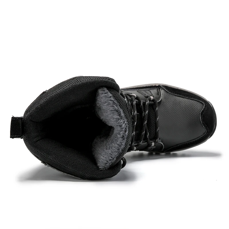 Skup ERNESTNM buty damskie ocieplane ciepłe zimowe pluszowe połowy łydki wodoodporne damskie botki czarne z połyskiem rozmiar Pu skórzane buty damskie Botas Mujer