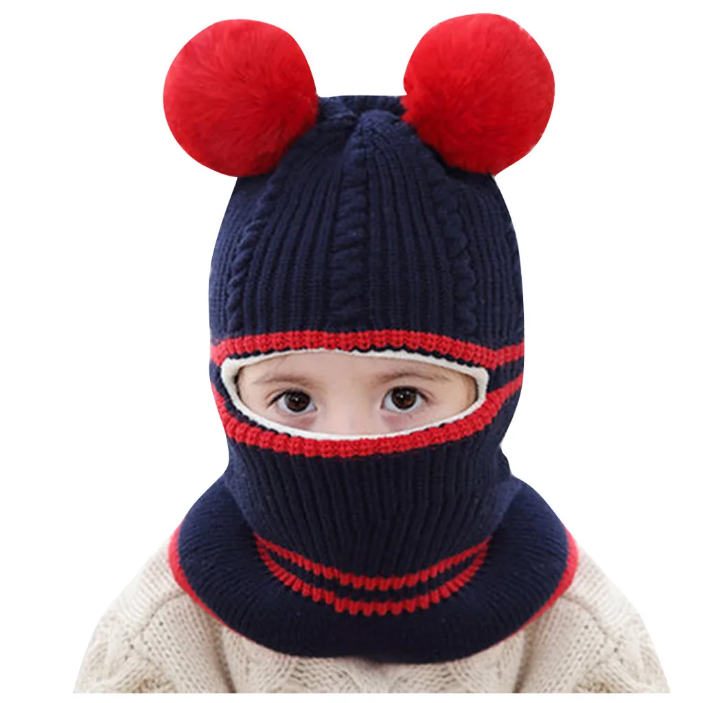 Дети для маленьких мальчиков шапочки для девочек помпоном шапка зимняя теплая вязаная крючком шапочка Кепки шарф реквизит для фотографирования новорожденных