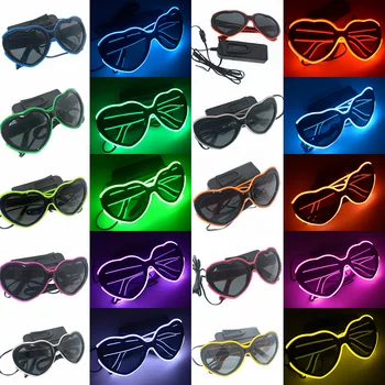 

NEW Led Glasses Neon Party Flashing Glasses EL Wire Glowing Gafas Luminous Bril Novelty Gift Glow Sunglasses Bright Light D30