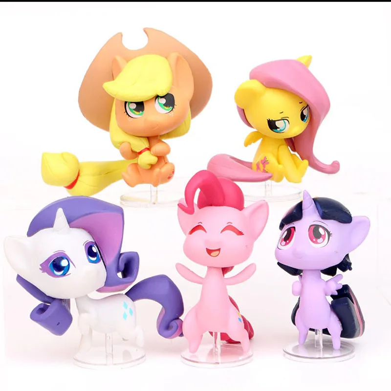 

5pcs/set My Little Pony Toys Mini Pony Action Figures Set Anime Friendship is magic 7cm PVC For kid Birthday Christmas Gifts1A02