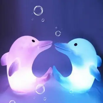 

Cute Dolphin 7 Colors Changing LED Night Light Home Kids Bedroom Lamp Decor