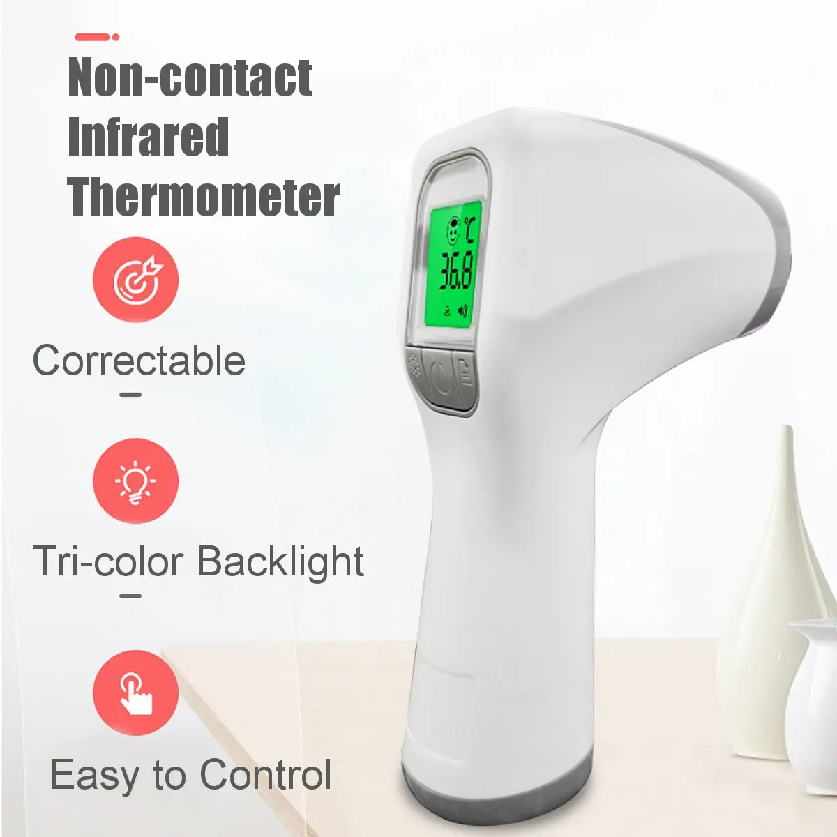 

LCD Digital Non-contact Thermometer Infrared Forehead Body Temperature Meter Tools Adult Baby Children Thermometer Backlight