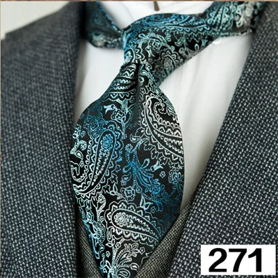 Мужские галстуки ручной работы в геометрическом стиле, в горошек, с узором пейсли, разноцветные, шелк, жаккард, новинка - Цвет: 271