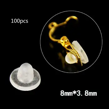 

100Pcs Clear Earring Pads Silicone Comfort Earring Cushions for Clips on Earring N58F