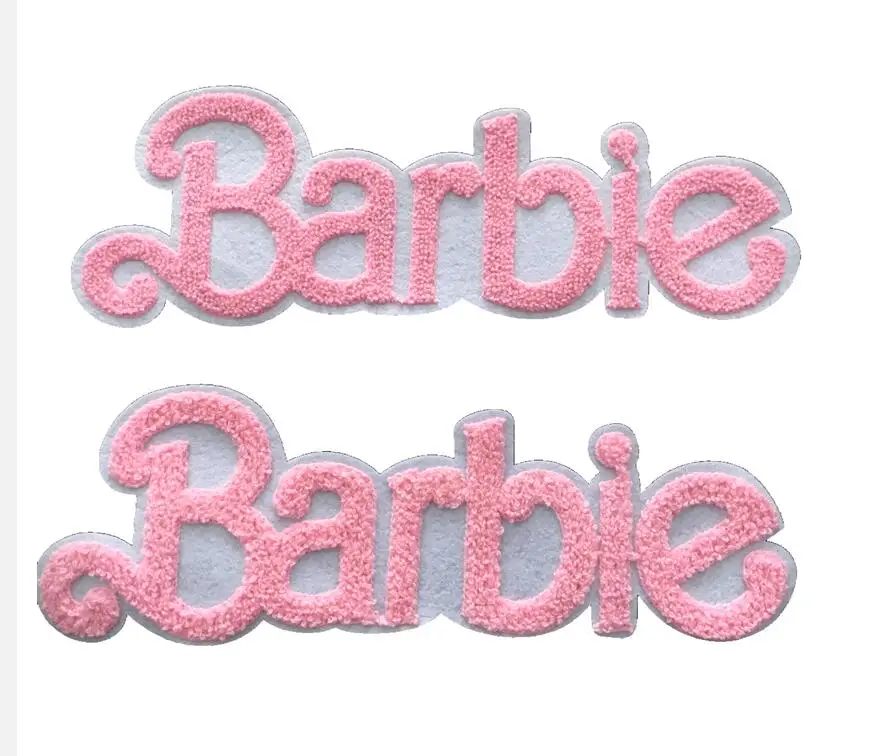 DD 2 шт/партия розовая вышитая Барби пришить заплатка для одежды сумки DIY шитье буквы полотенце вышивка-аппликация значок
